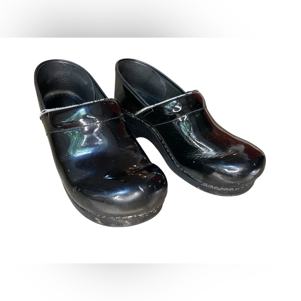 Dansko Clogs Patent Leather Black Womens 40 Wide Slip-Resistant Nursing